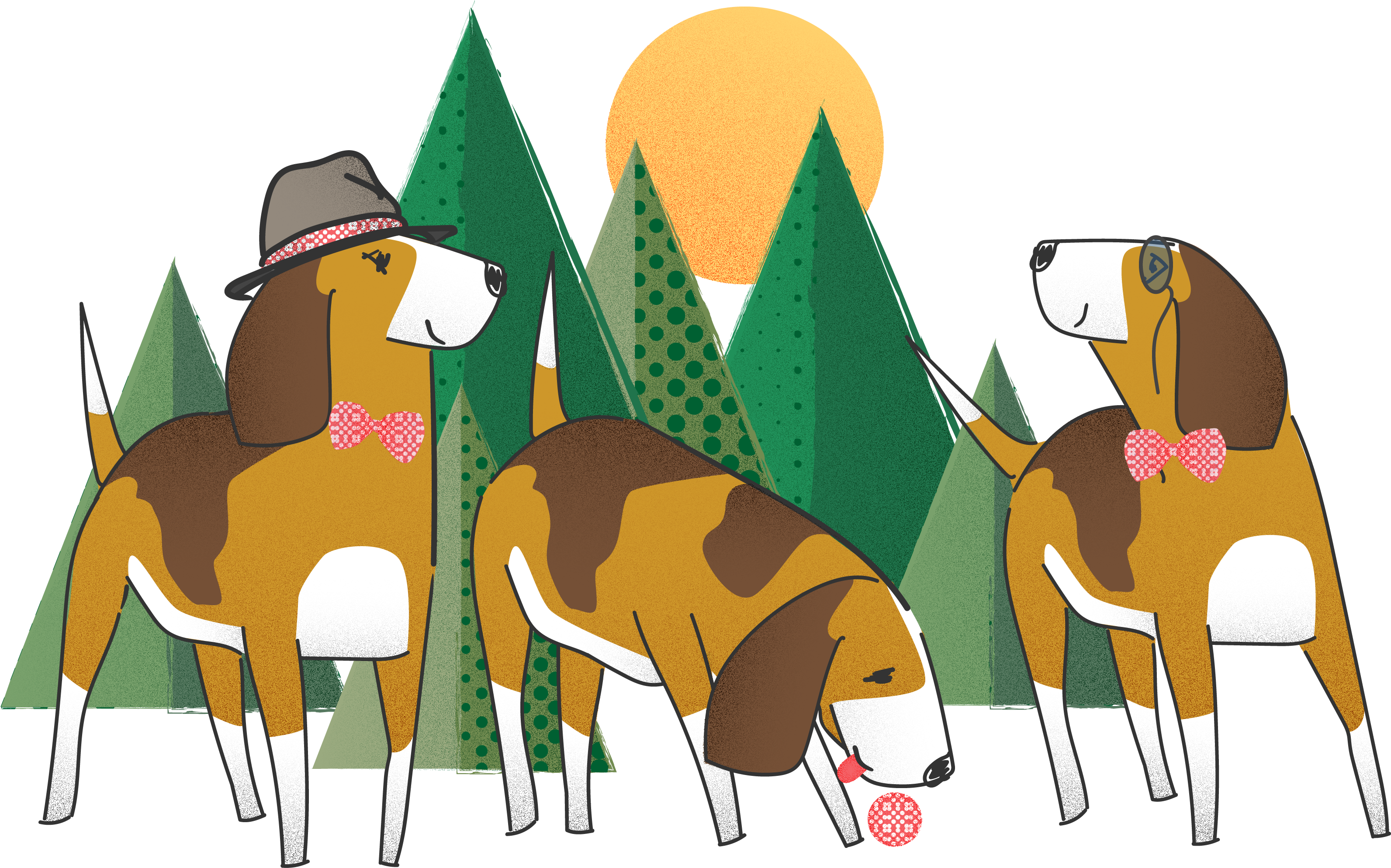 Beagle - Illustration Clipart (3262x2090), Png Download