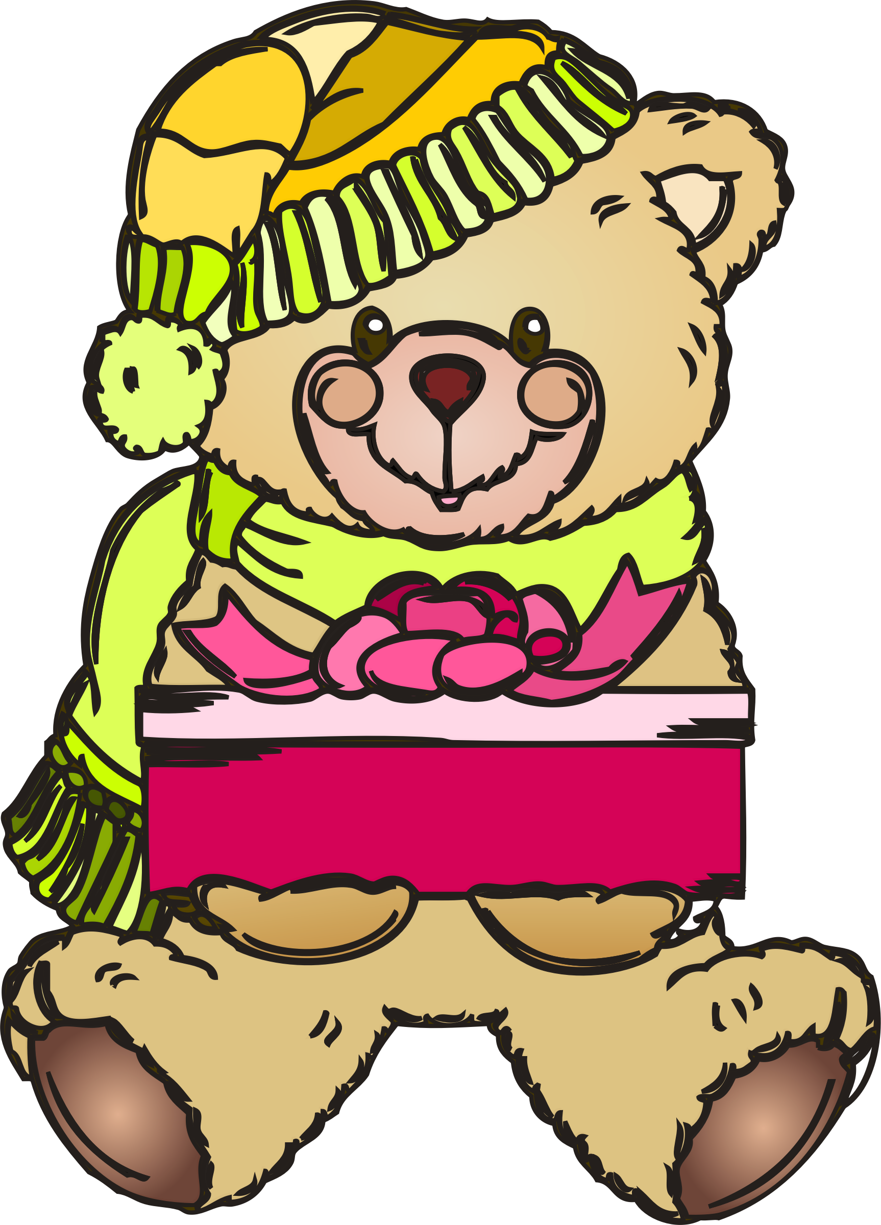This Free Icons Png Design Of Holiday Bear - Christmas Teddy Bear To Color Clipart (1726x2400), Png Download