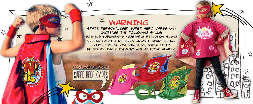 Kids Super Hero Capes With Name, Kids Dress Up Cape - Poster Clipart (1022x422), Png Download