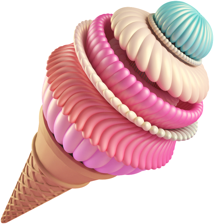 Hand Painted Realistic Ice Cream Transparent - Ice Cream Cone Clipart (753x786), Png Download