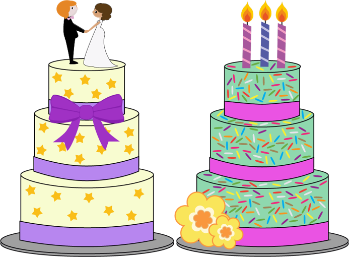 Wedding Cake - Birthday Cake Clipart (693x510), Png Download