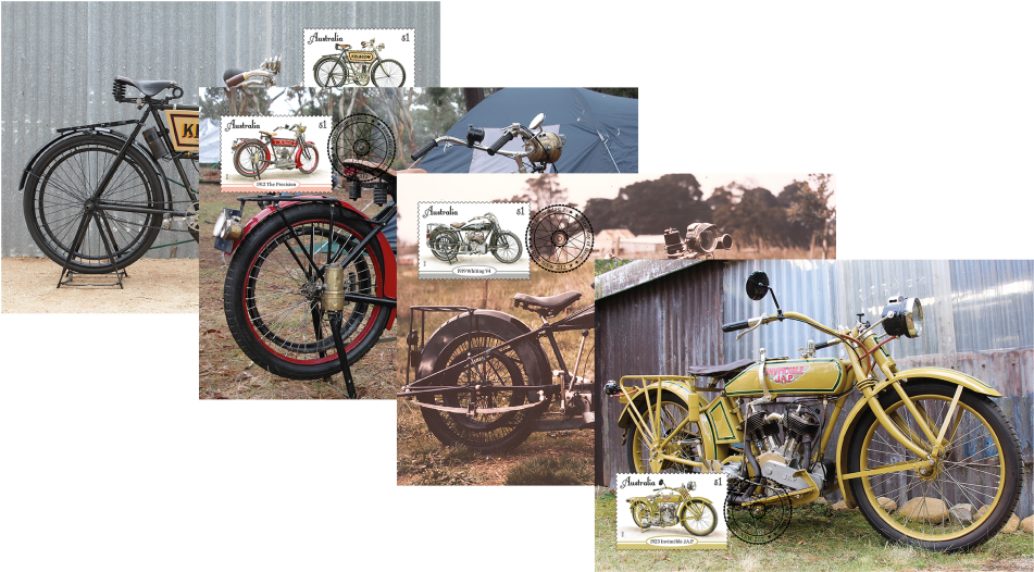 Maxicard Set Maxicard Set - Australia Post Motorcycle Stamps Clipart (970x545), Png Download