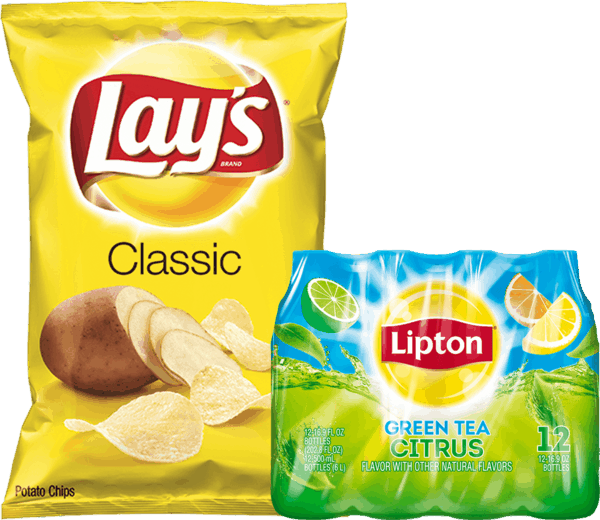 50 For Lay's® Potato Chips & Lipton® Iced Tea Combo - Lay's Classic Potato Chips 1 Oz Clipart (600x520), Png Download