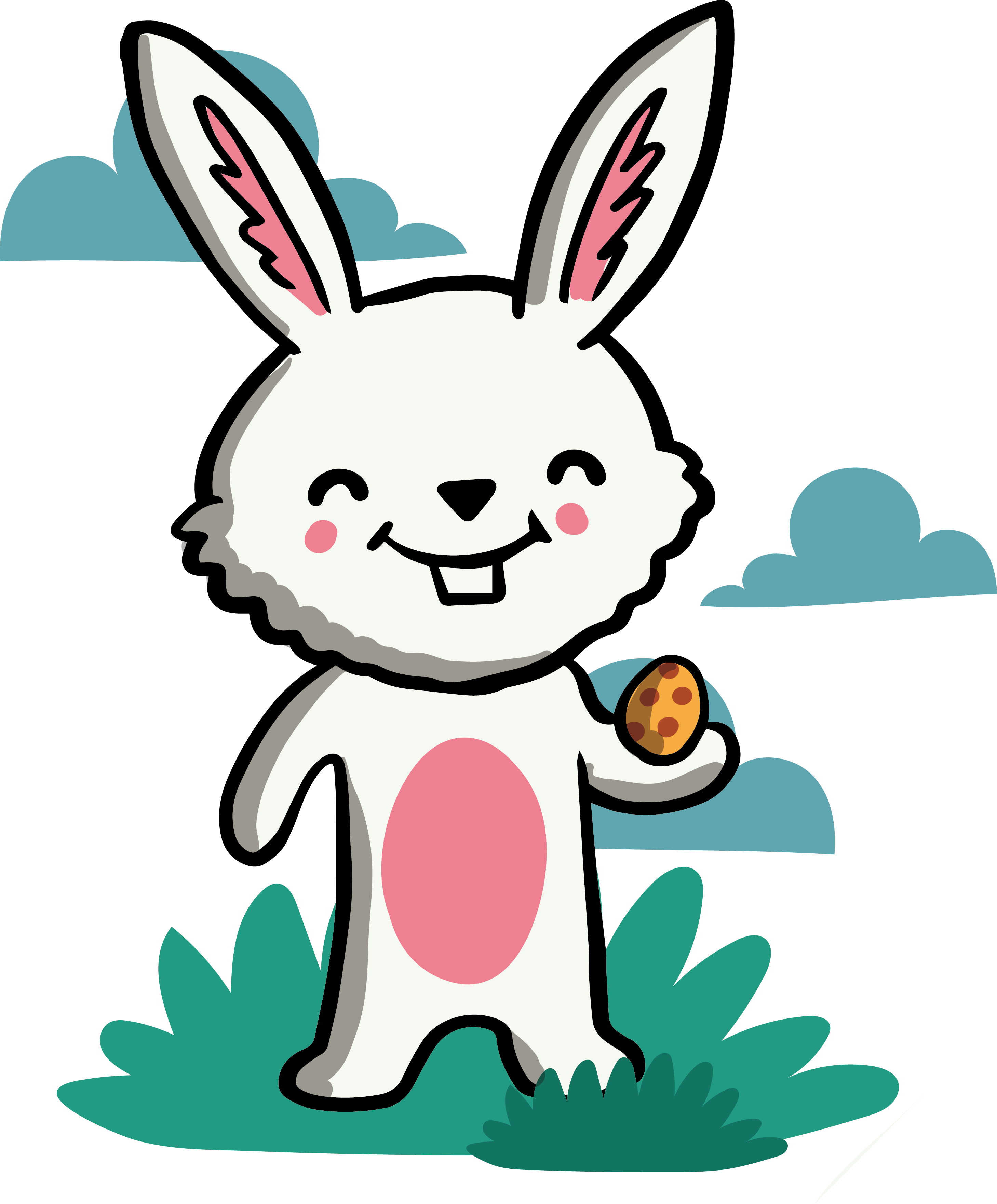 Easter Bunny White - 卡通 白 兔 Clipart (2917x3524), Png Download