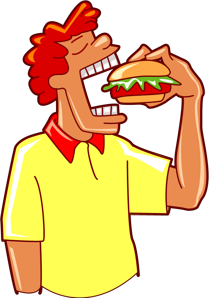 19 Person Eating Pizza Clip Free Stock Huge Freebie - Eating Clip Art - Png Download (705x1005), Png Download