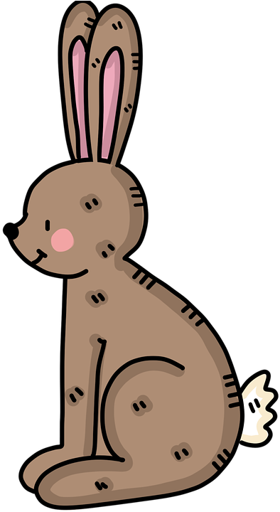 Rabbit Hare Easter Brown Rabbit Animal Wildlife - Cartoon Clipart (720x720), Png Download