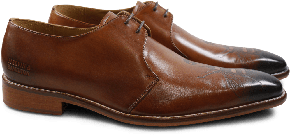 Derby Shoes Clark 14 Crust Tan Lasercut Skull Toe Electric - Slip-on Shoe Clipart (995x465), Png Download