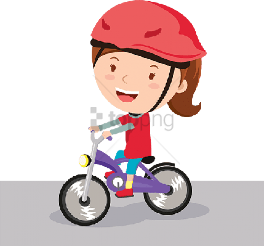 Free Png Girl Riding Bike Png Image With Transparent - Girl Riding Bike Clipart (850x791), Png Download