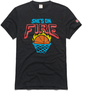 Women's She's On Fire Vintage Tee - Active Shirt Clipart (600x600), Png Download