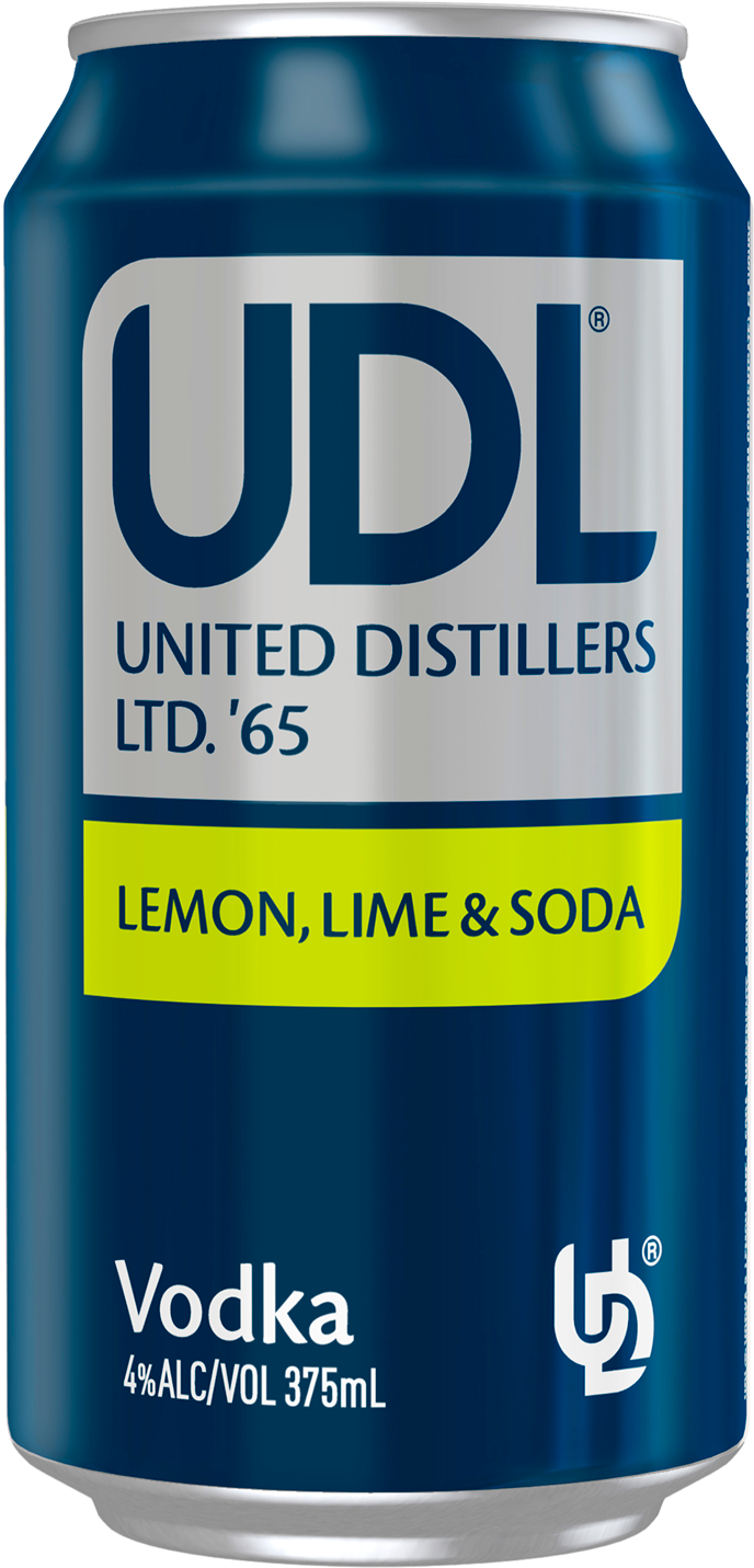 Udl Vodka Lemon Lime & Soda Cans 375ml - Graphic Design Clipart (688x1431), Png Download