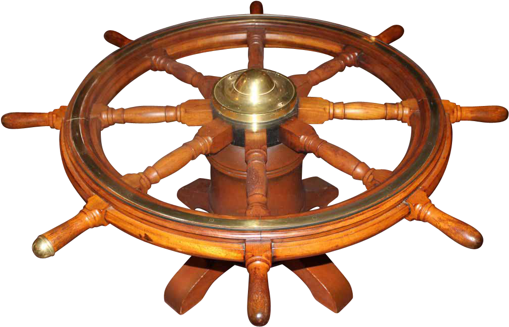 19th C Ship's Wheel Coffee Table @rubylanecom - Circle Clipart (1009x1009), Png Download