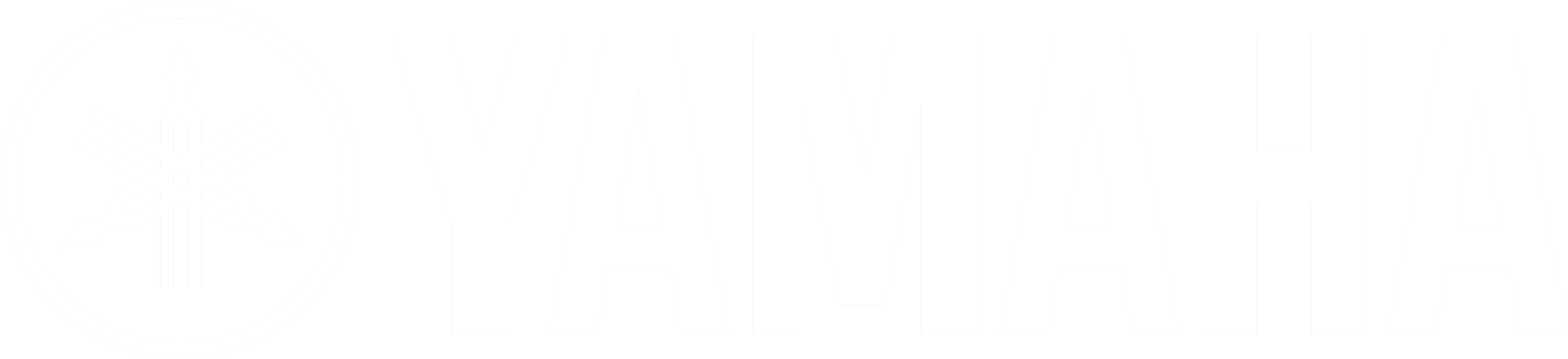Yamaha Logo White - Logo Yamaha White Png Clipart (6216x1496), Png Download