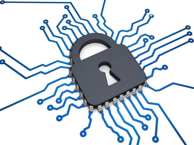 United Computer Network Lock States Cyberwarfare Black - Cyber Security Symbol Clipart (640x480), Png Download