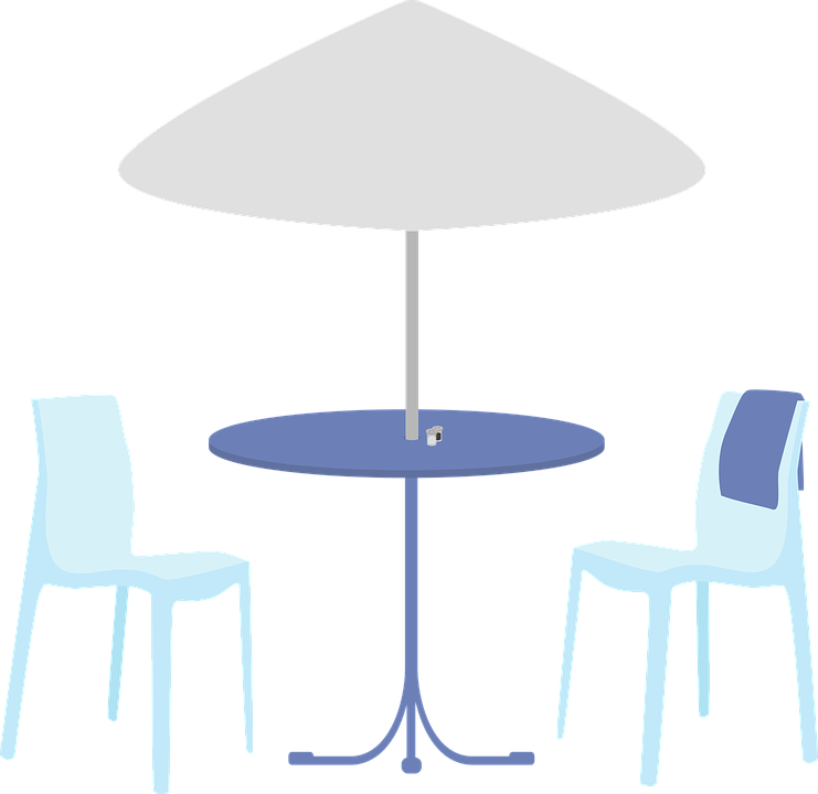 Garden Table Out Eat Garden Furniture Furniture - Mesa De Jardin Vector Png Clipart (741x720), Png Download