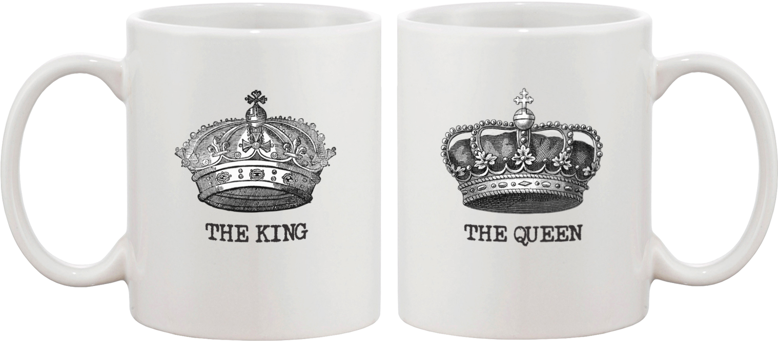 King & Queen Crown Matching Couple Mugs - Mugs For Best Friends Clipart (1550x1000), Png Download