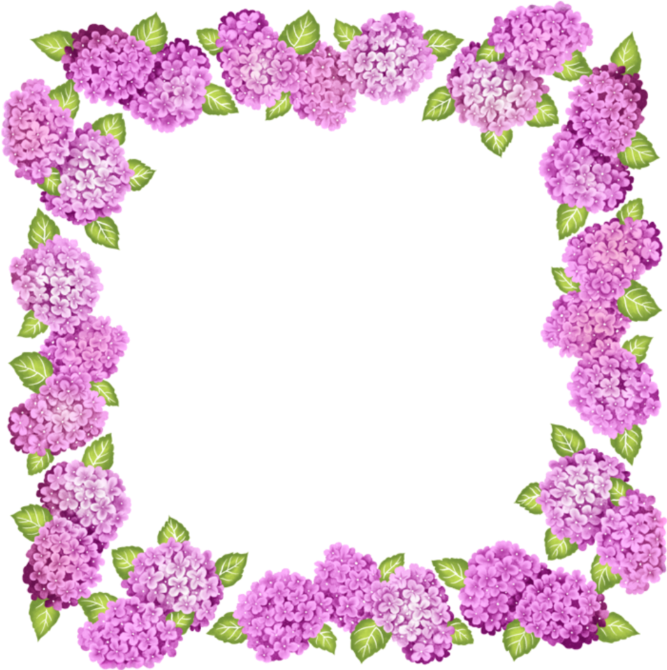 ##pink #flowers #flower #frame #frames #border #borders - Purple Flowers Frame Clipart - Png Download (1024x1024), Png Download