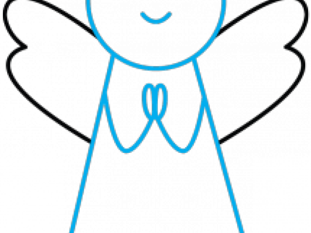 Drawn Angelfish Child - Draw A Cartoon Angel Clipart (640x480), Png Download