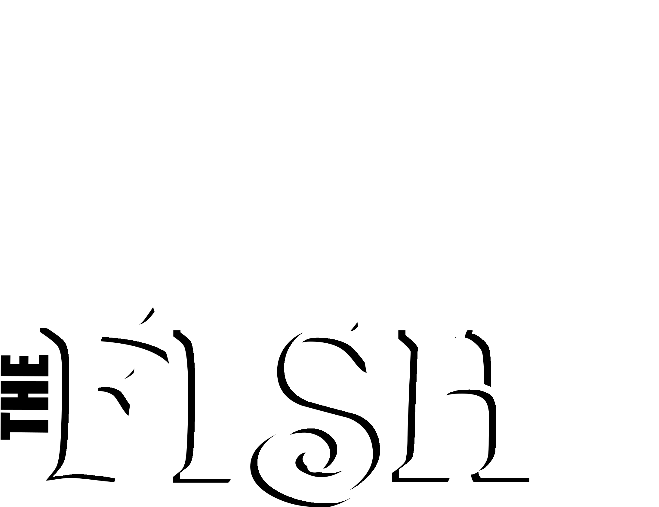 The Fish Logo Black And White - Calligraphy Clipart (2400x2400), Png Download