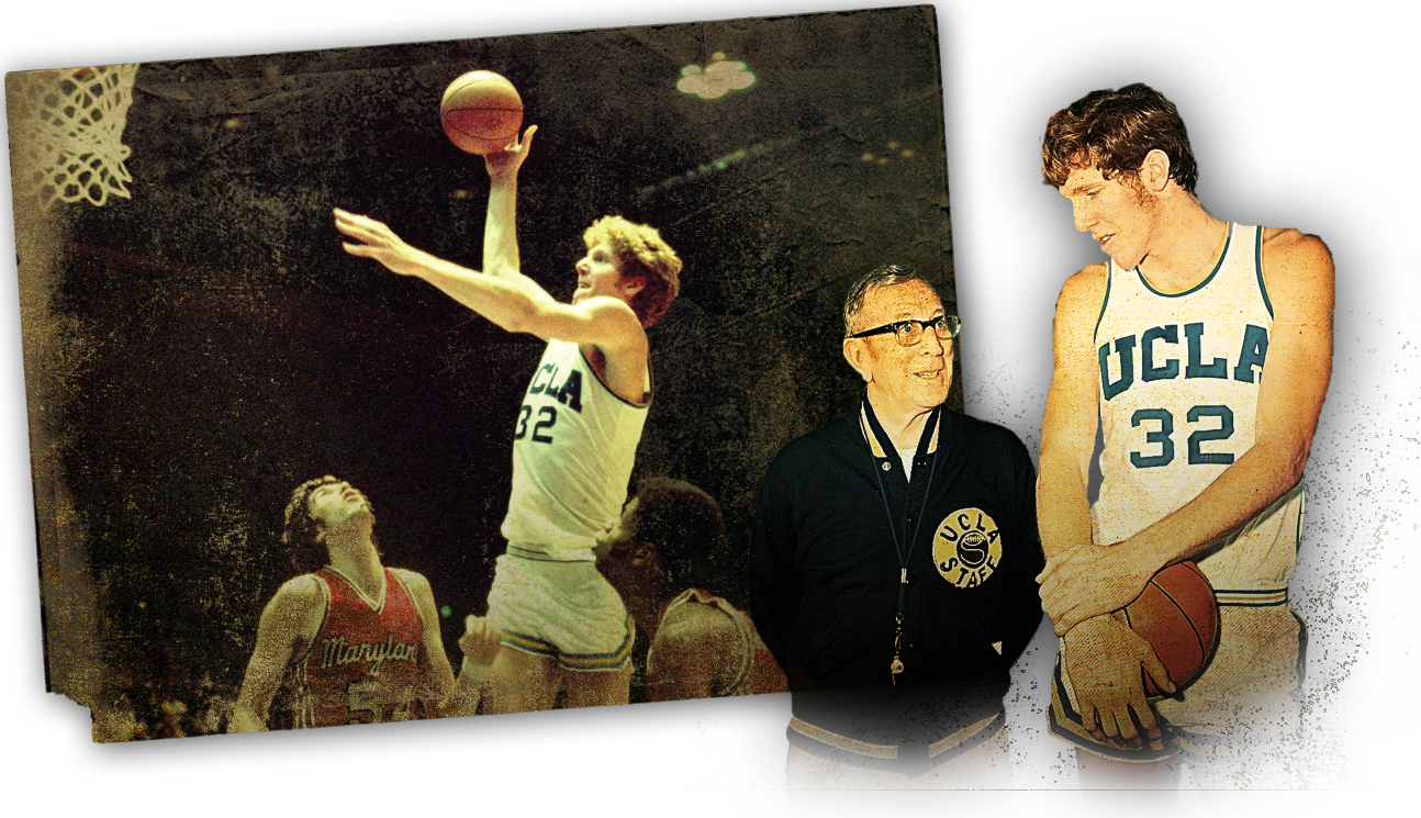 Coach Next To Young Bill Walton, Photo Of Bill Walton Slam Dunk