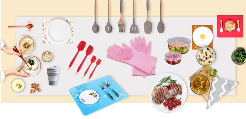 Silicone Kitchen Cooking Utensils - Side Dish Clipart (800x386), Png Download