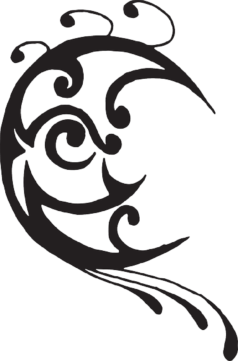 False Craft, Tattoo, Painting Stencils, , Png Download - Tribal Moon Clipart (800x1210), Png Download