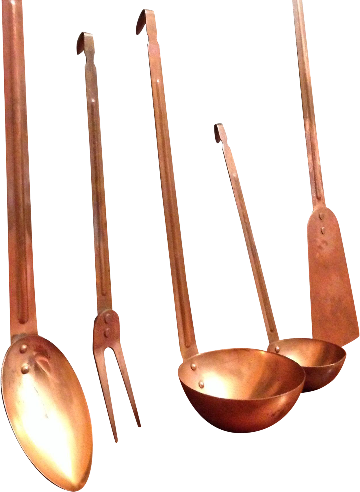 Vintage Copper Kitchen Utensils - Cookware And Bakeware Clipart (1704x1705), Png Download