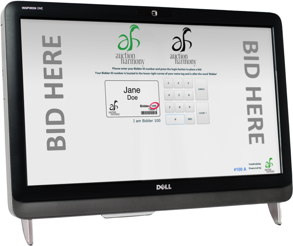 Technology Auction Touch Screen Kiosk Home Screen - Red Logo Direct