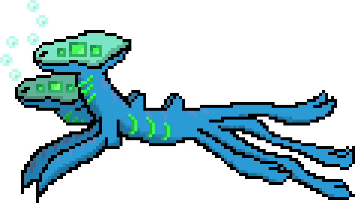Alien Sea Creature - Sea Creatures Pixel Art Clipart (1260x720), Png Download