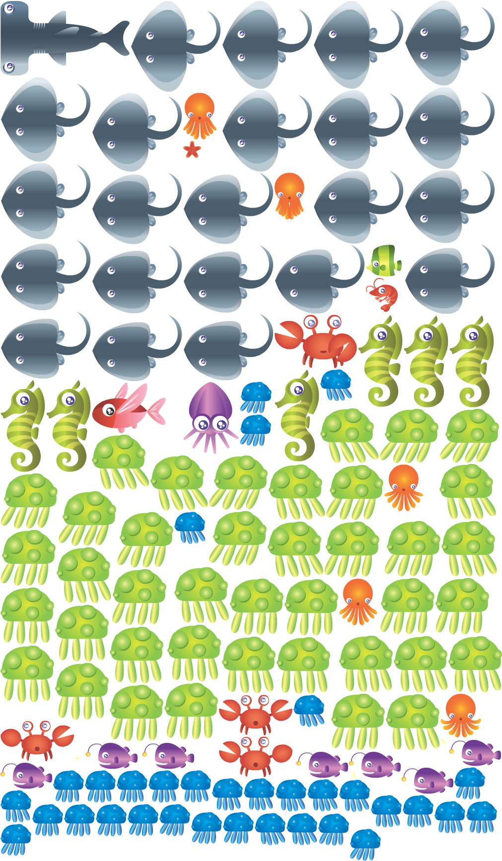 Seacreatures Json Clipart (1024x2048), Png Download