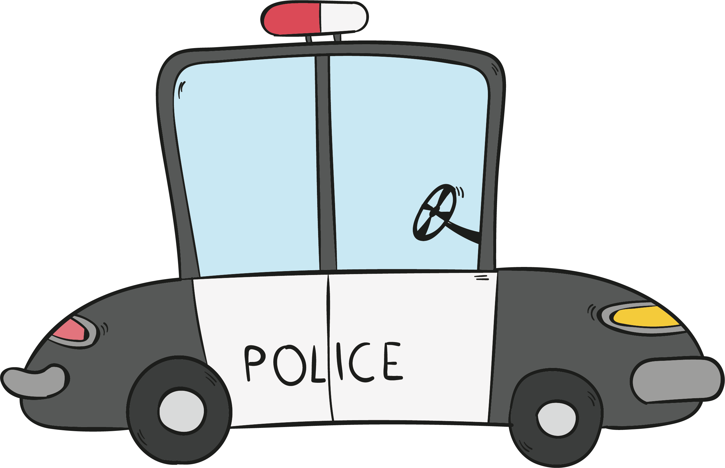 Clipart Library Car Download Hand Painted Police Transprent - 警車 卡通 - Png Download (2443x1576), Png Download