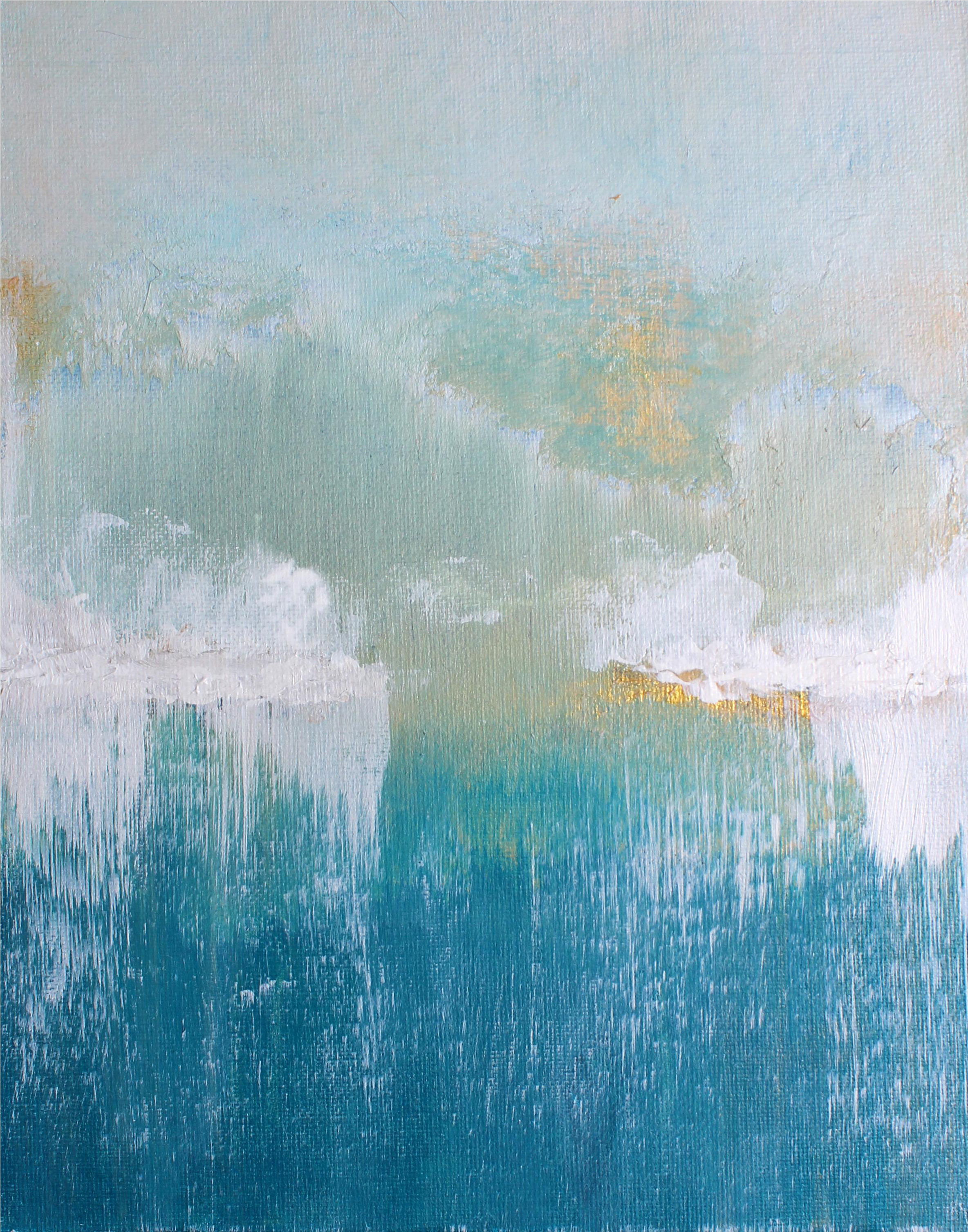 "skate Pond" Original Modern Abstract Landscape Painting Clipart (2630x3349), Png Download