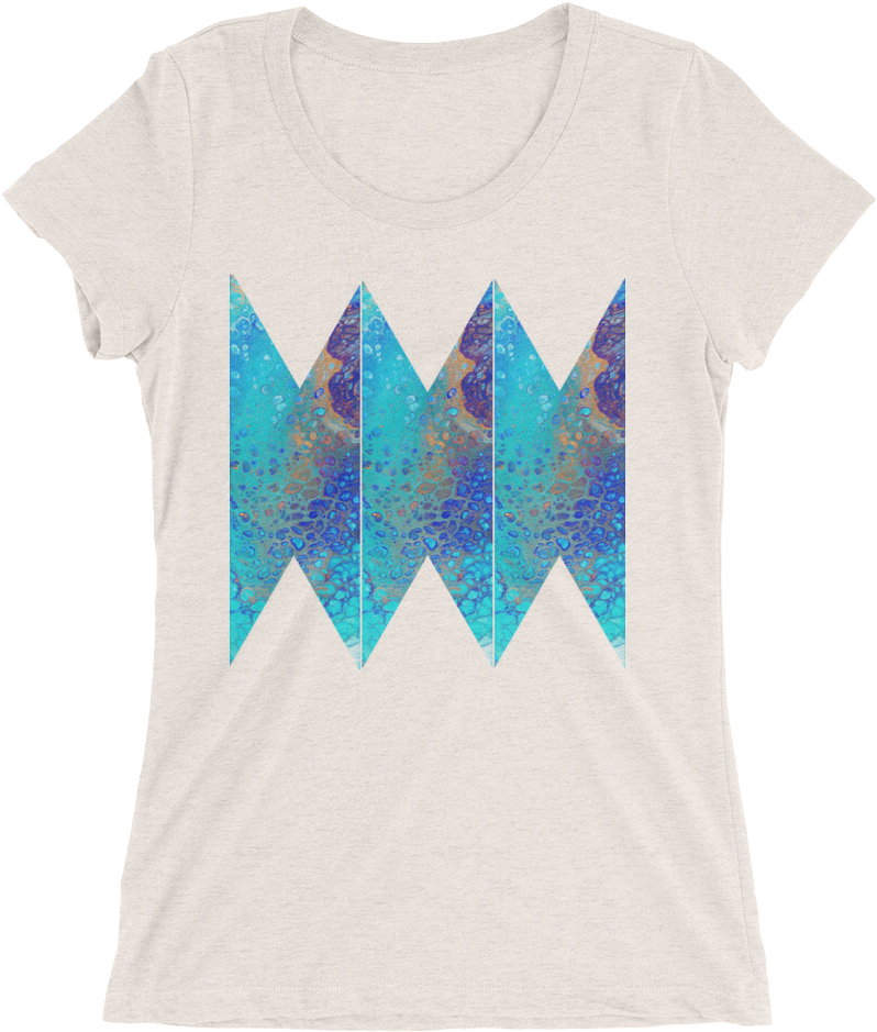 Blue Abstract Design T-shirt For Women 1 - Triangle Clipart (1000x1000), Png Download
