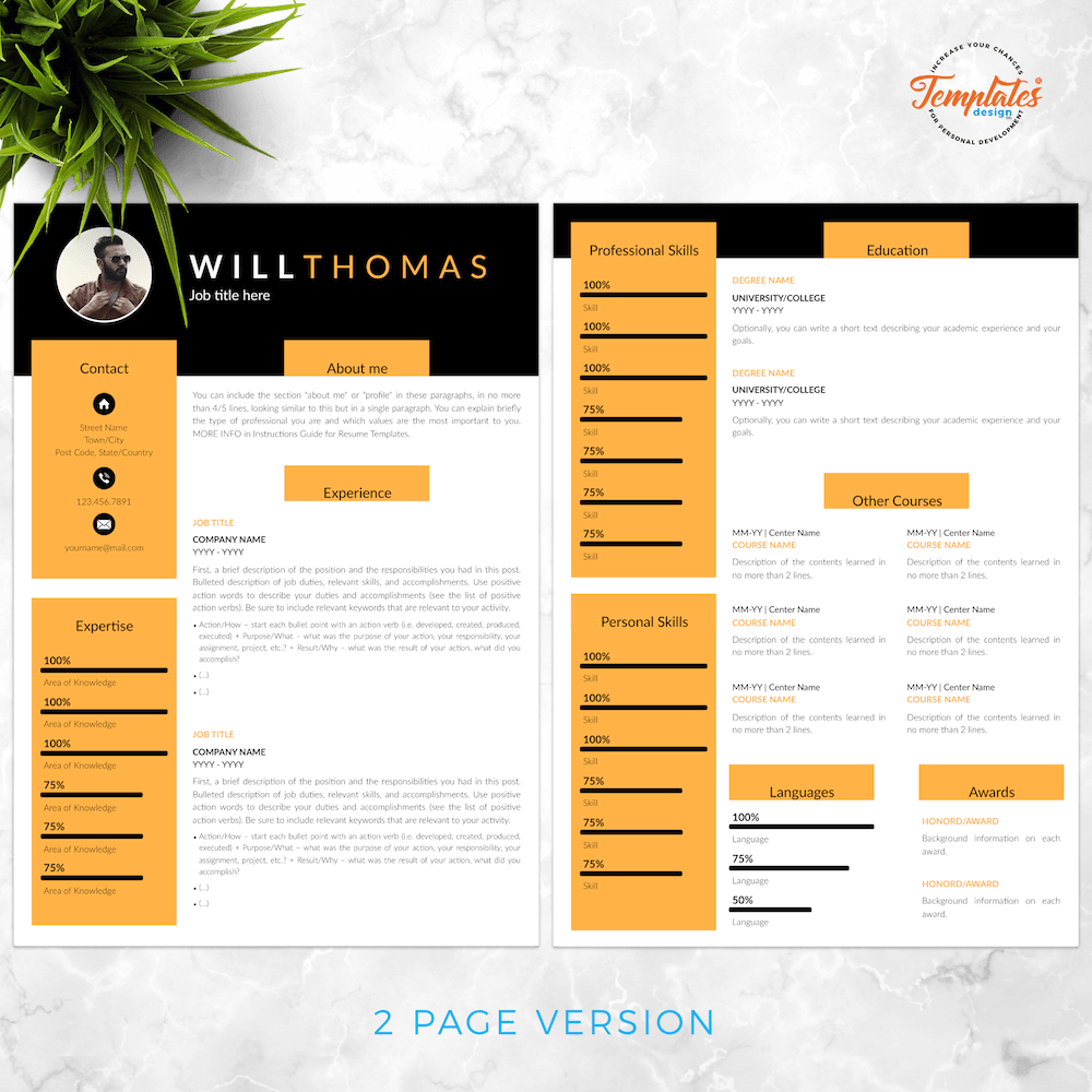 Resume Template For Word And Pages - Template Clipart (1000x1000), Png Download