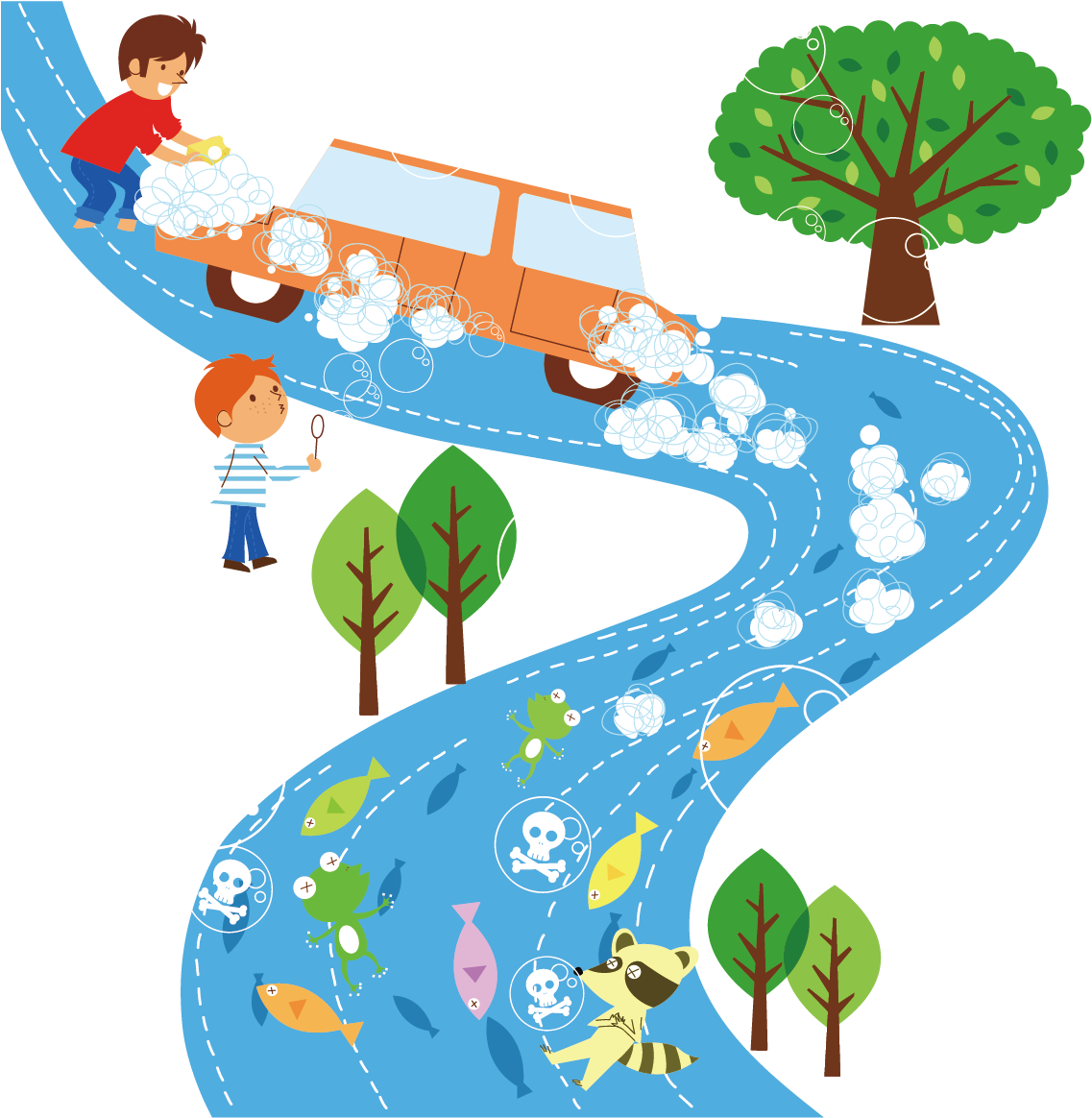 Clip Art The Way Children Transprent Png - Cartoon Pictures Of River Pollution Transparent Png (1181x1181), Png Download
