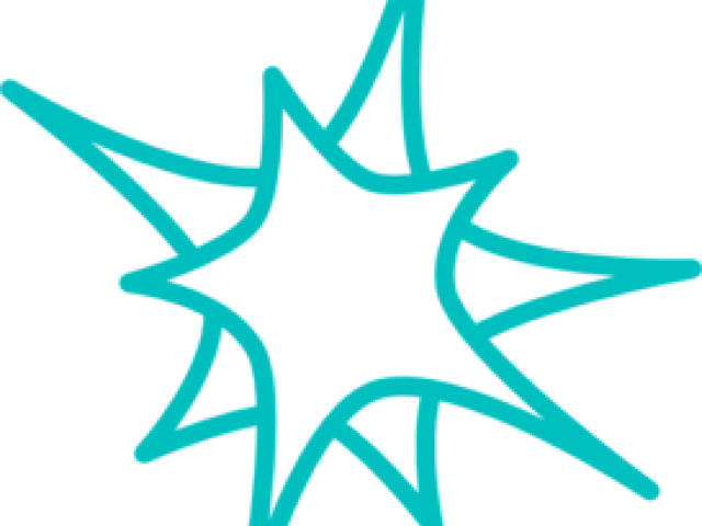 Starburst Clipart Teal - Transparent Black And White Stars Png (640x480), Png Download