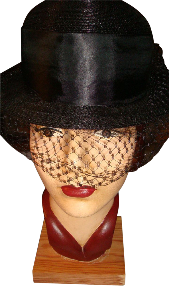 Howard Hodge Original Lady's Black Derby Style Hat - Mannequin Clipart (593x1004), Png Download