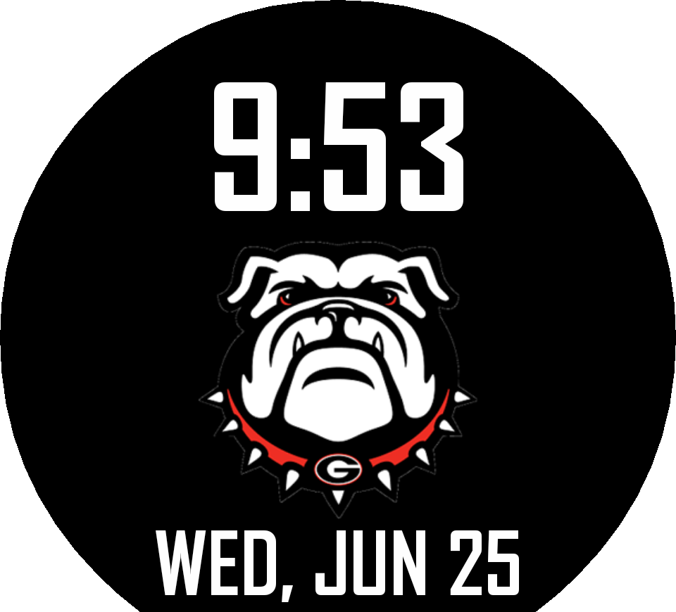 Georgia Bulldogs Digital-hairy Dawg Watch Face Preview Clipart (960x870), Png Download