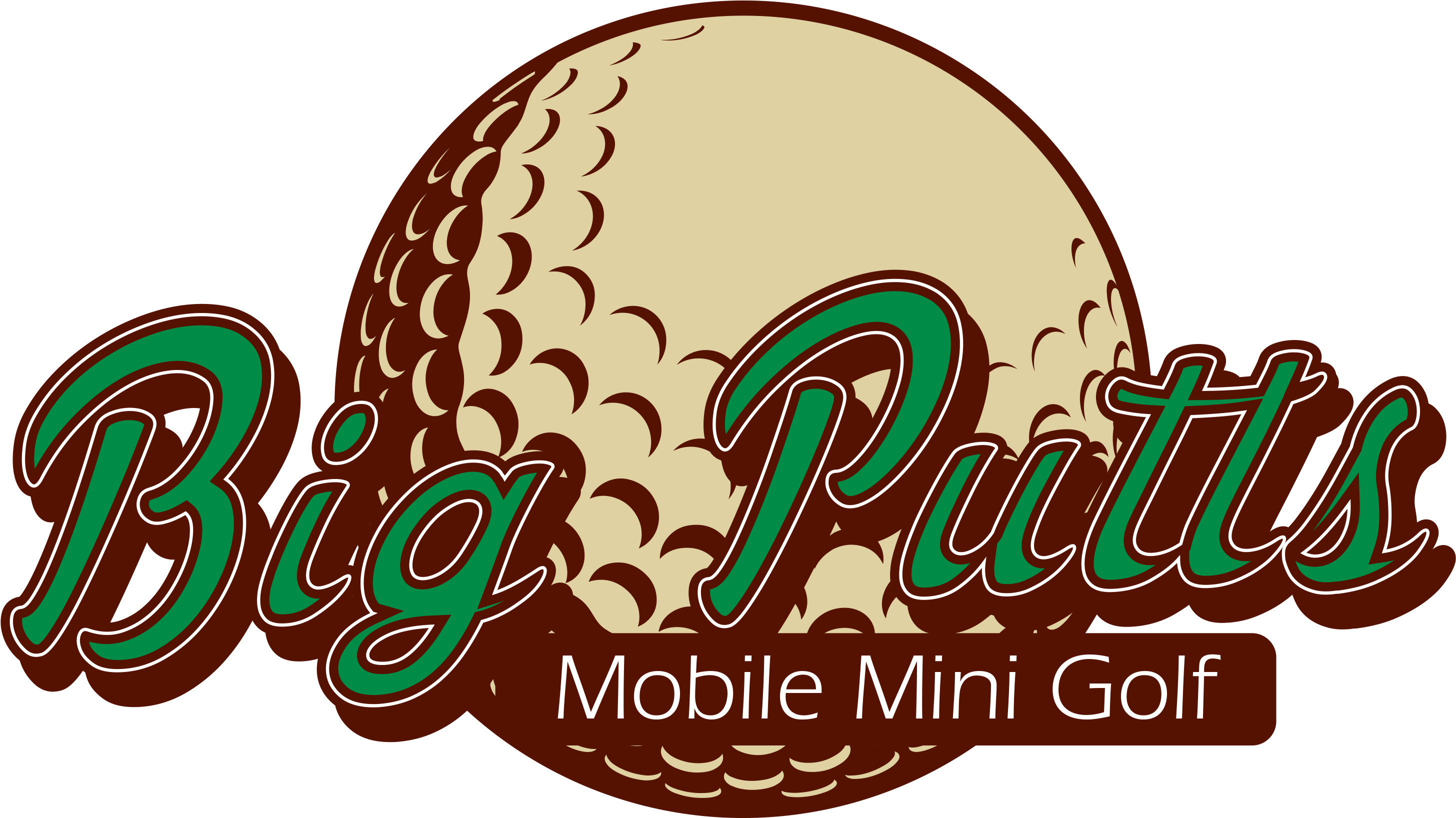 Big Putts Mini Golf Hire - Golf Ball Drawing Easy Clipart (2953x1635), Png Download