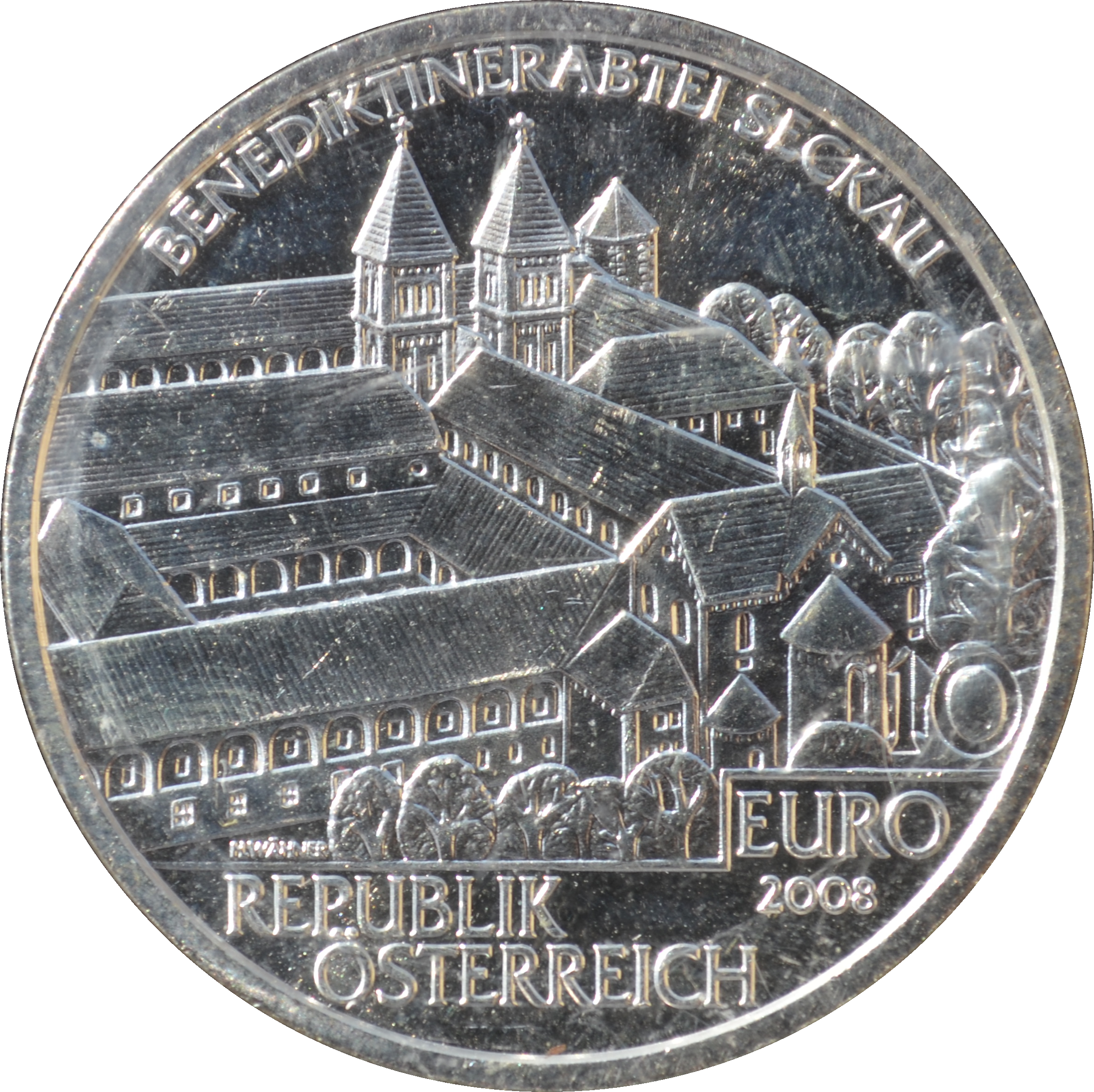 10 Euro Silbermünze "benediktinerabtei Seckau\ - Coin Clipart (2351x2347), Png Download