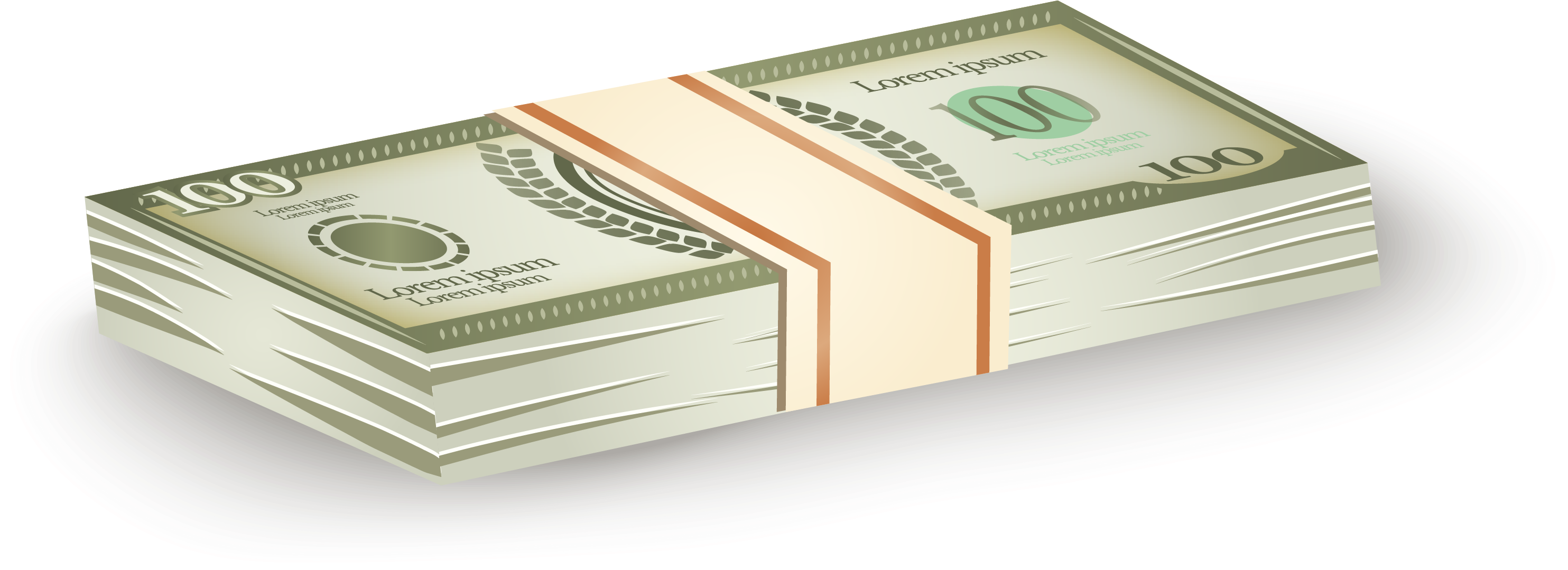 Cash United States Dollar Money Coin - Stack Of Cash Png Clipart (2980x1082), Png Download