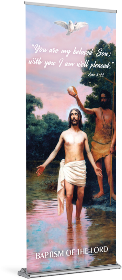 Tap To Expand - Baptism Of Jesus Clipart (424x970), Png Download