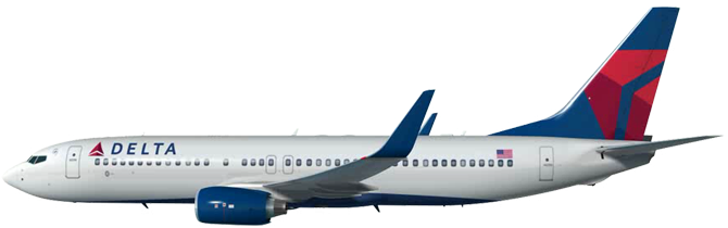 Delta Airlines Png - Boeing 737 Next Generation Clipart (1000x445), Png Download