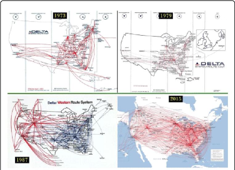 Historic Delta Airlines Route Map - Delta Airline Routes Map Past Clipart (769x555), Png Download