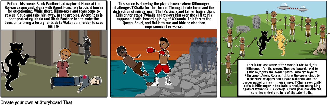 Black Panther Example Storyboard - Industry Vs Farming Civil War Clipart (1165x386), Png Download