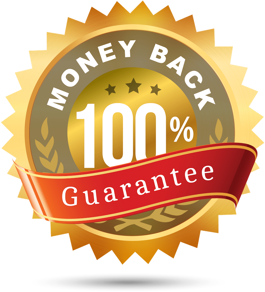 100% Money Back Guarantee - Label Clipart (906x996), Png Download