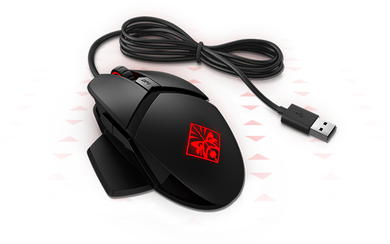 Omen Reactor Mouse Top View And Cable - Hp Omen Reactor Mouse Clipart (800x500), Png Download