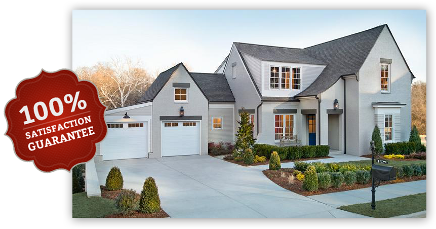 100 Percent Satisfaction Guarantee - Light Gray Home Exterior Clipart (861x452), Png Download
