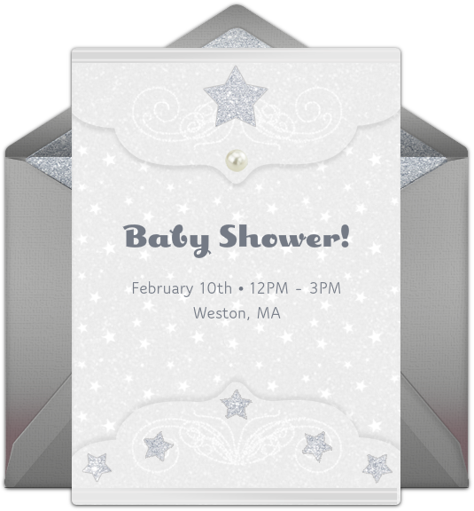 Sparkling Star Online Invitation - Place Card Clipart (650x650), Png Download