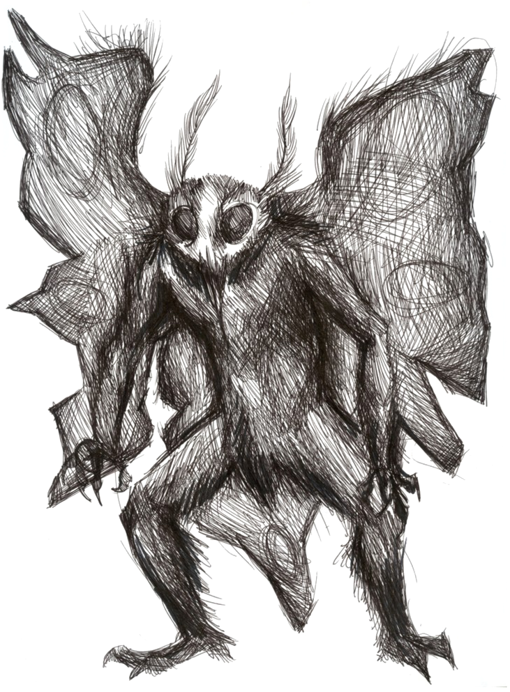 Mothman Png High-quality Image - Mothman Drawing Clipart (731x993), Png Download