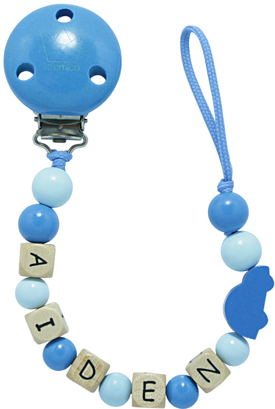 Personalised Pacifier Holder, Blue, By Littlemico™ - Necklace Clipart (1352x1796), Png Download